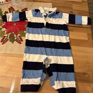 Polo by Ralph Lauren Blue and White Striped Bodysuit